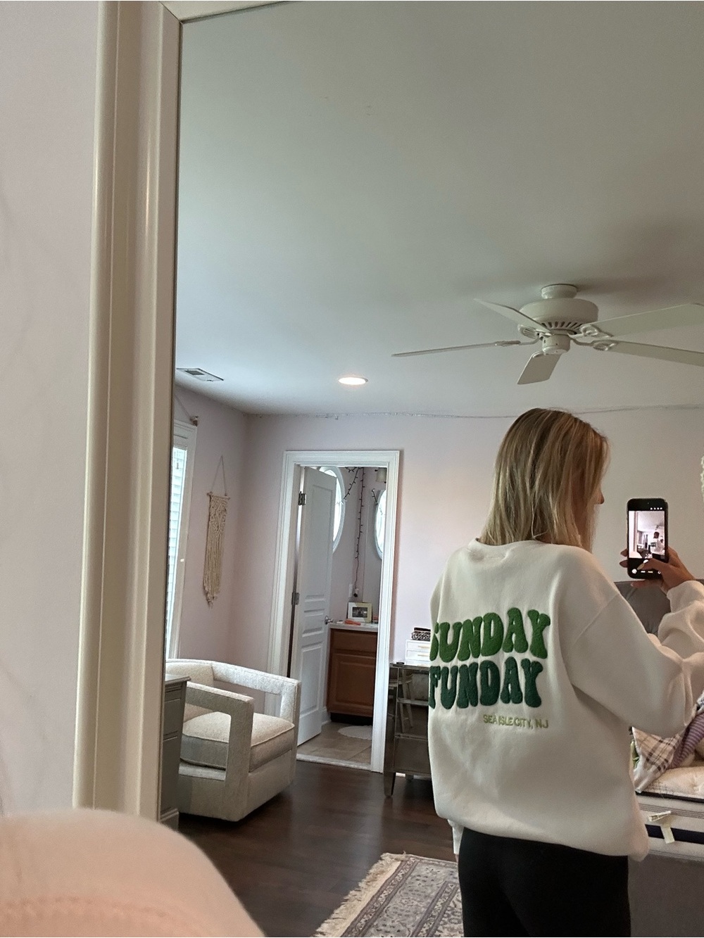Ocean Drive White Sweatshirt with Green Logo - Picture 2 of 2